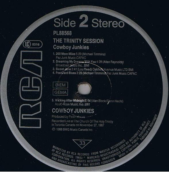 Cowboy Junkies ~ The Trinity Session (Vinyl) - Djungel & Jazz