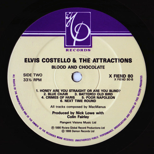 Elvis Costello And The Attractions ~ Blood & Chocolate (Vinyl) - Djungel & Jazz