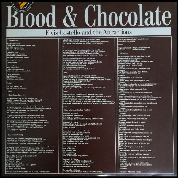 Elvis Costello & The Attractions ~ Blood & Chocolate (Vinyl) - Djungel & Jazz