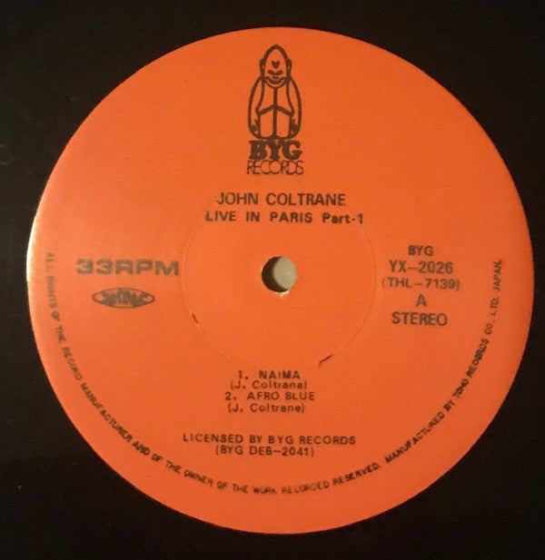 John Coltrane ~ Live In Paris Part 1 (Vinyl) - Djungel & Jazz