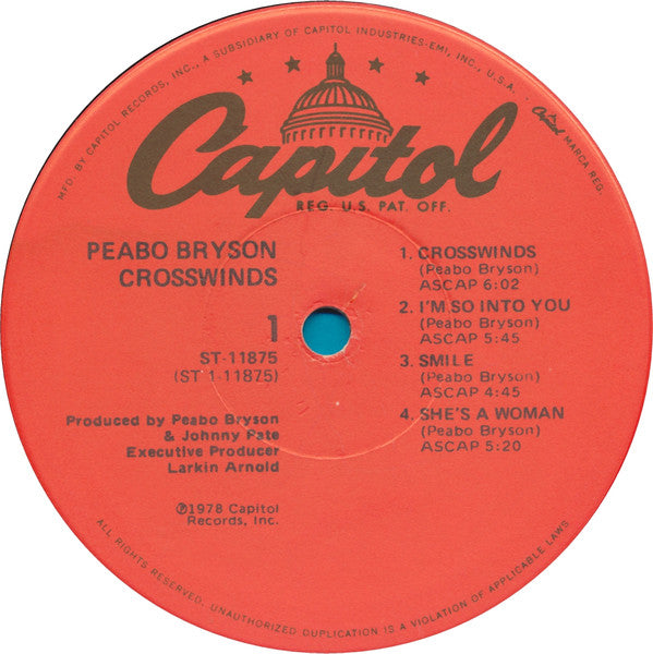 Peabo Bryson : Crosswinds (LP, Album)
