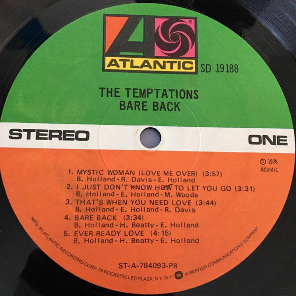 The Temptations ~ Bare Back (Vinyl) - Djungel & Jazz