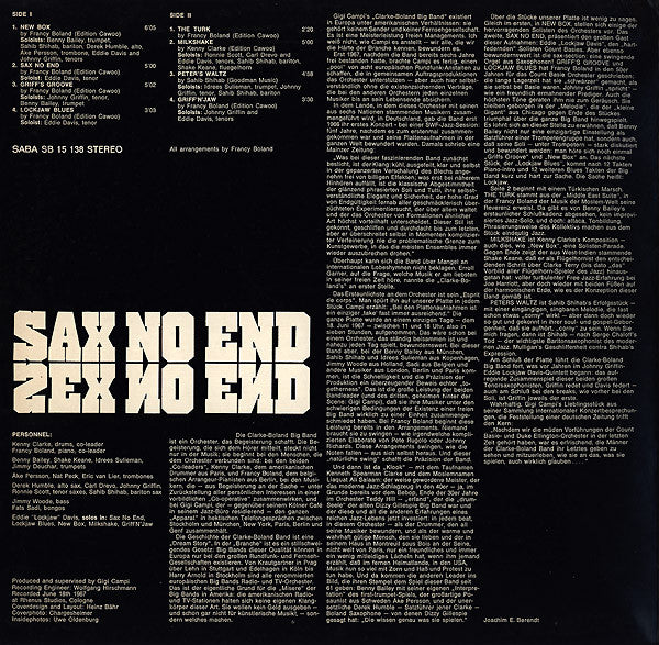 Clarke-Boland Big Band ~ Sax No End (Vinyl) - Djungel & Jazz