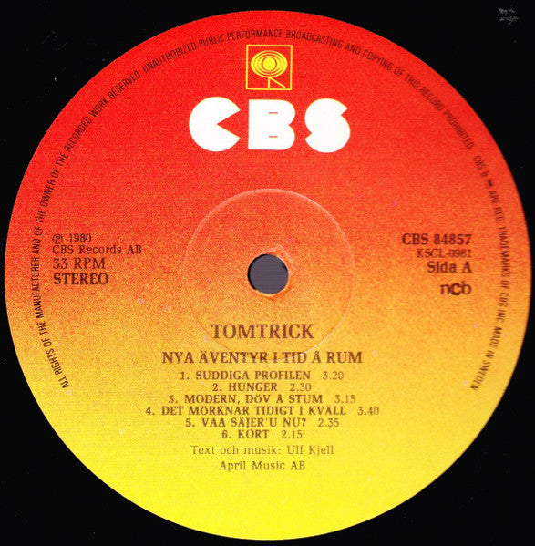 Tom Trick ~ Nya Äventyr I Tid Å Rum (Vinyl) - Djungel & Jazz