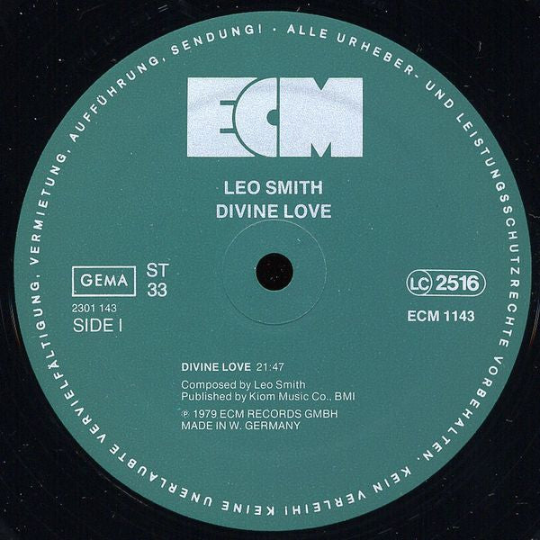 Wadada Leo Smith : Divine Love (LP, Album)