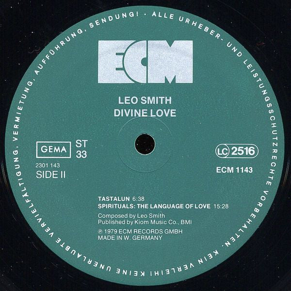 Wadada Leo Smith : Divine Love (LP, Album)