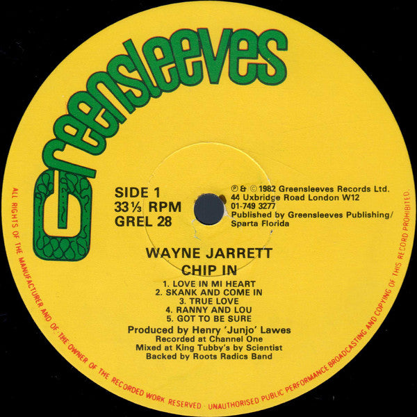 Wayne Jarrett : Chip In (LP, Album)