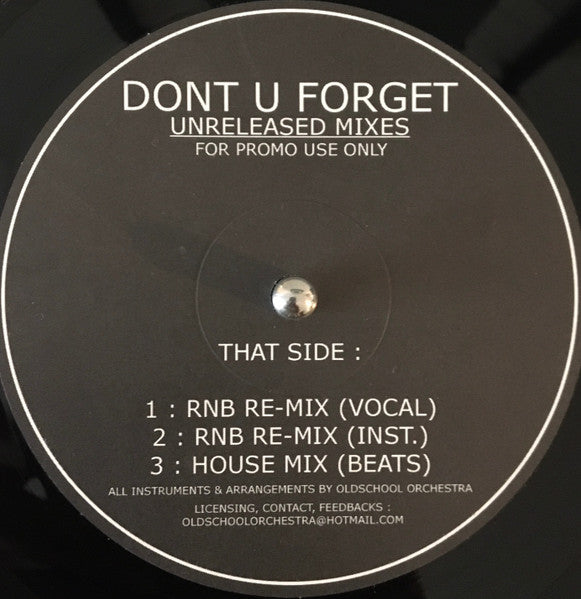 Glenn Lewis : Don't You Forget It (Unreleased Mixes) (12", Unofficial)
