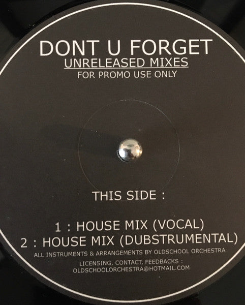 Glenn Lewis : Don't You Forget It (Unreleased Mixes) (12", Unofficial)