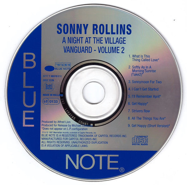 Sonny Rollins ~ A Night At The "Village Vanguard" • Volume 2 (Vinyl) - Djungel & Jazz