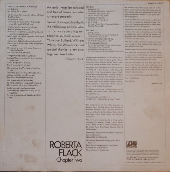 Roberta Flack ~ Chapter Two (Vinyl) - Djungel & Jazz