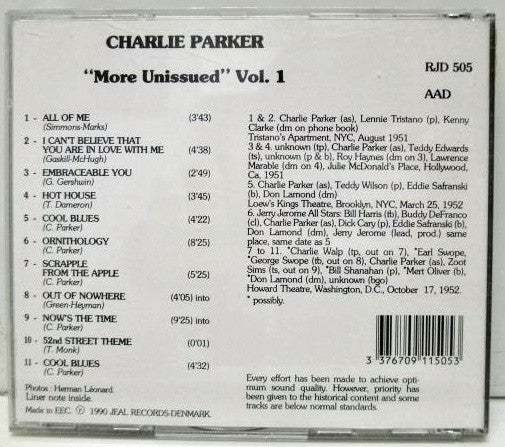 Charlie Parker : "More Unissued" Vol. 1 (CD, Album)