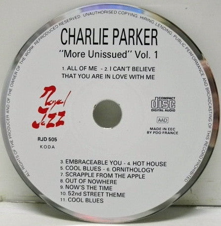 Charlie Parker : "More Unissued" Vol. 1 (CD, Album)