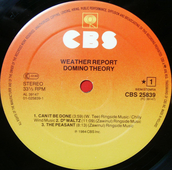 Weather Report ~ Domino Theory (Vinyl) - Djungel & Jazz