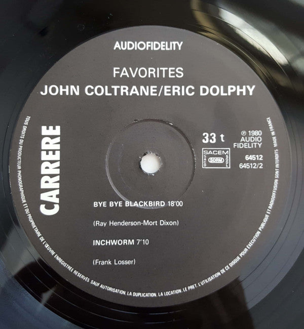 John Coltrane, Eric Dolphy ~ John Coltrane Eric Dolphy (Vinyl) - Djungel & Jazz