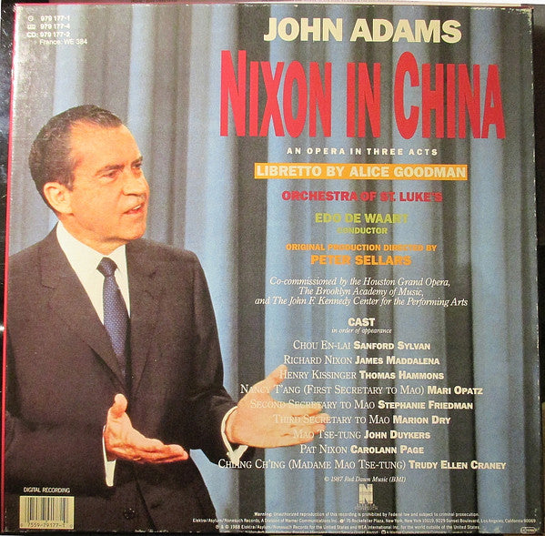 John Adams, Alice Goodman, Orchestra Of St. Luke's, Edo de Waart : Nixon In China (An Opera In Three Acts) (3xLP, Album + Box)