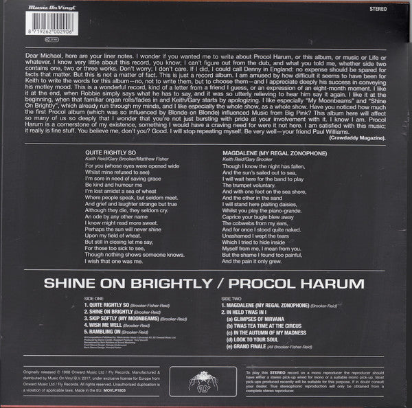 Procol Harum ~ Shine On Brightly (Vinyl) - Djungel & Jazz