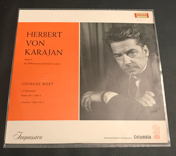 Georges Bizet, Herbert von Karajan, Philharmonia Orchester London ~ Impressiom - "L&#039;Arlesienne" Suiten Nr. 1 & 2 / "Carmen"-Suite Nr. 1 (Vinyl) - Djungel & Jazz