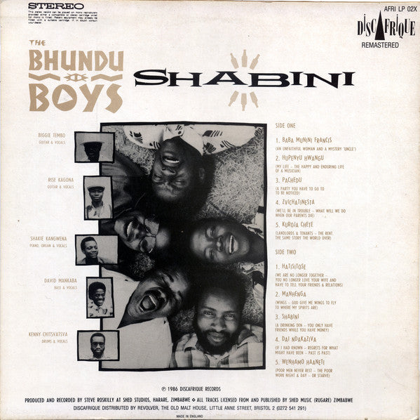 The Bhundu Boys ~ Shabini (Vinyl) - Djungel & Jazz