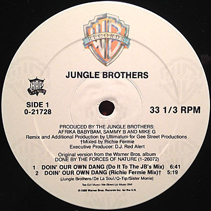 Jungle Brothers ~ Doin' Our Own Dang (Vinyl) - Djungel & Jazz