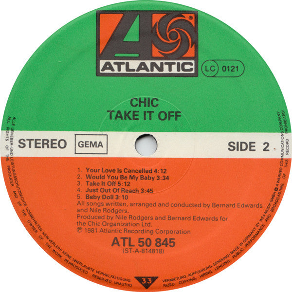 Chic ~ Take It Off (Vinyl) - Djungel & Jazz