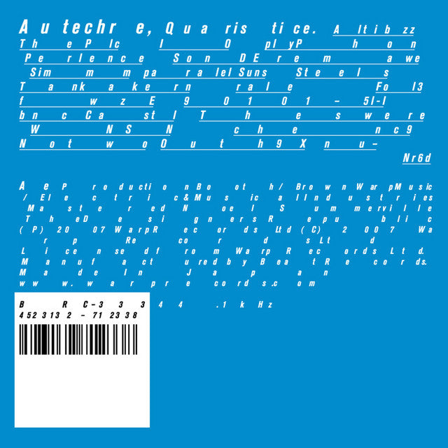Autechre ~ Quaristice (Vinyl) - Djungel & Jazz