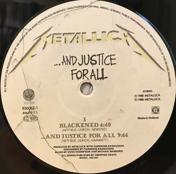 Metallica ~ ...And Justice For All (Vinyl) - Djungel & Jazz