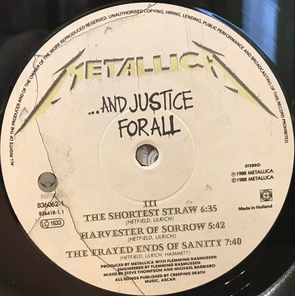 Metallica ~ ...And Justice For All (Vinyl) - Djungel & Jazz