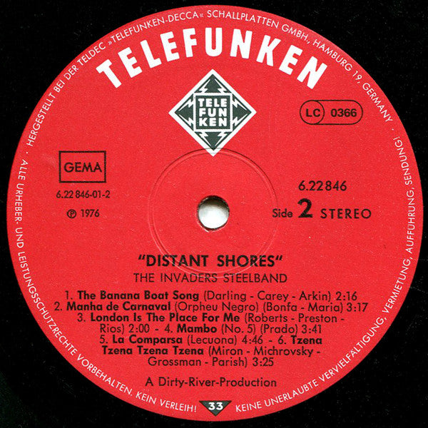 The Invaders Steelband ~ Distant Shores (Vinyl) - Djungel & Jazz