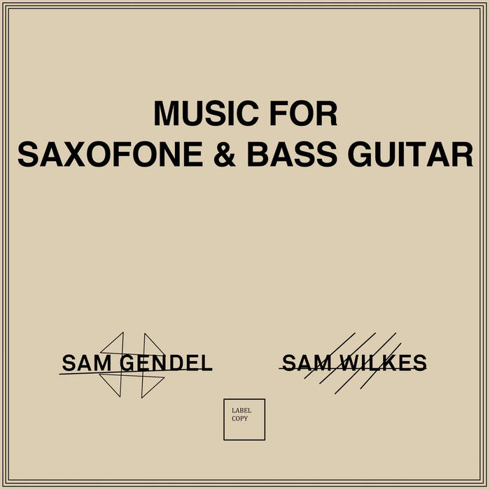 Sam Gendel + Sam Wilkes  ~ Music For Saxofone & Bass Guitar