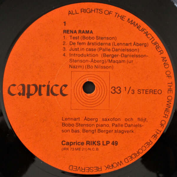 Rena Rama : Jazz I Sverige -73 (LP, Album)