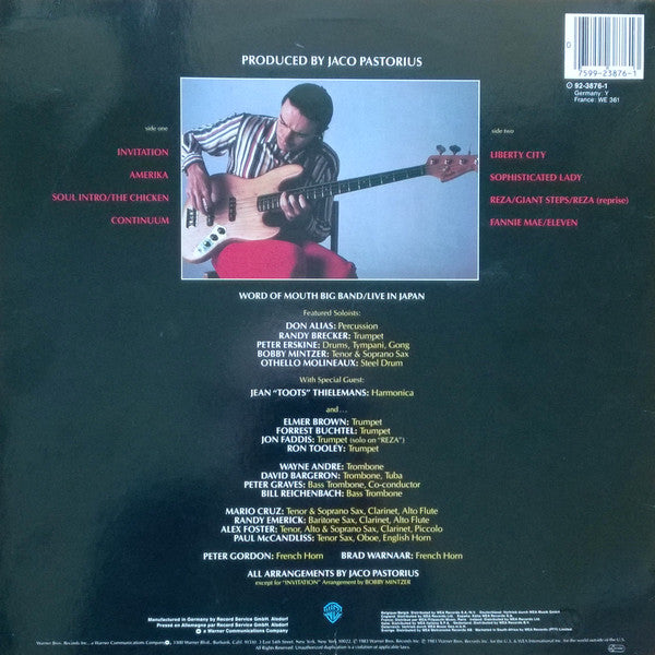 Jaco Pastorius Invitation (Vinyl, LP, Album)