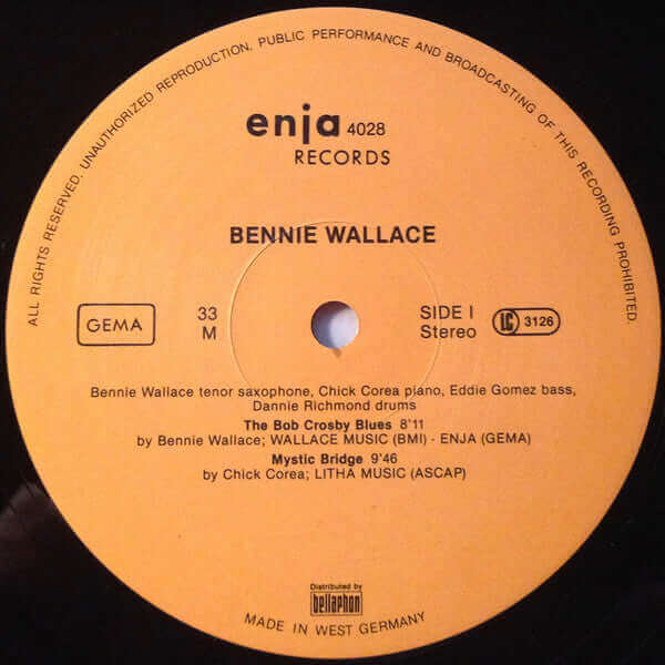 Bennie Wallace Trio & Chick Corea : The Bennie Wallace Trio & Chick Corea (LP, Album)