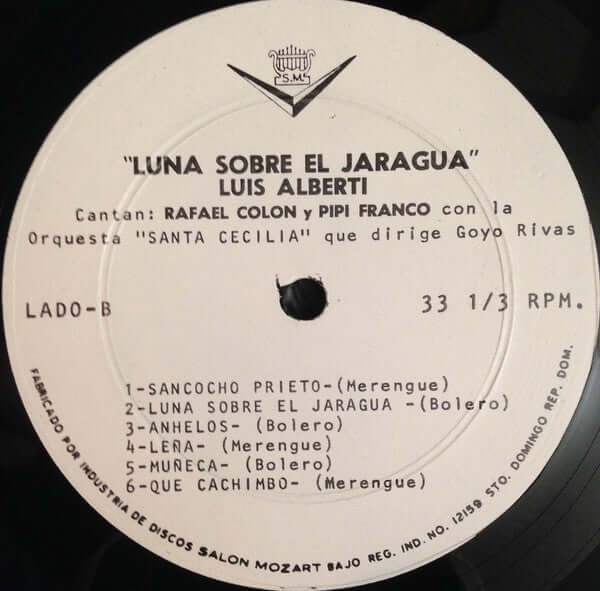 Orquesta Santa Cecilia del Profesor Luis Alberti : Luna Sobre El Jaragua (LP, Comp)
