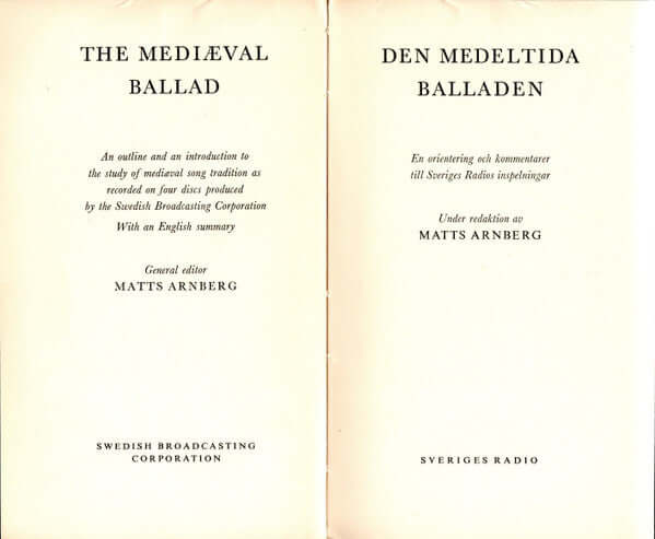 Various : Den Medeltida Balladen = The Medieval Ballad (4xLP, RE, Box)