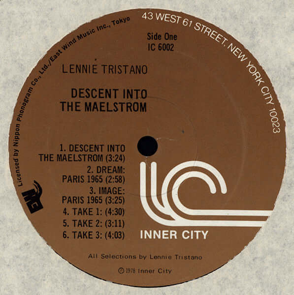 Lennie Tristano : Descent Into The Maelstrom (LP, Album, Mono)