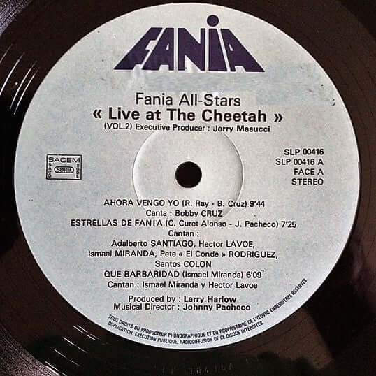 Fania All Stars : "Live" At The Cheetah (Vol. 2) (LP, Album, Gat)