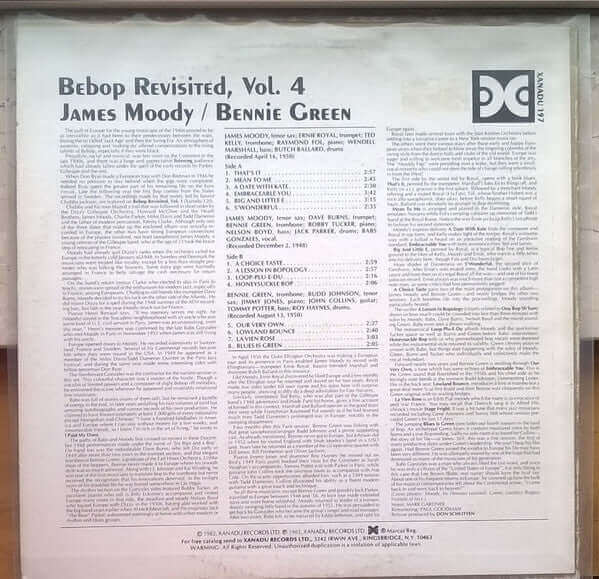 James Moody / Bennie Green : Bebop Revisited, Vol. 4 (LP, Comp, RM)