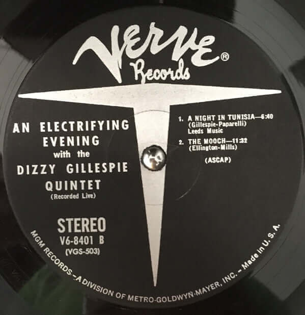 Dizzy Gillespie Quintet : An Electrifying Evening With The Dizzy Gillespie Quintet (LP, Album)