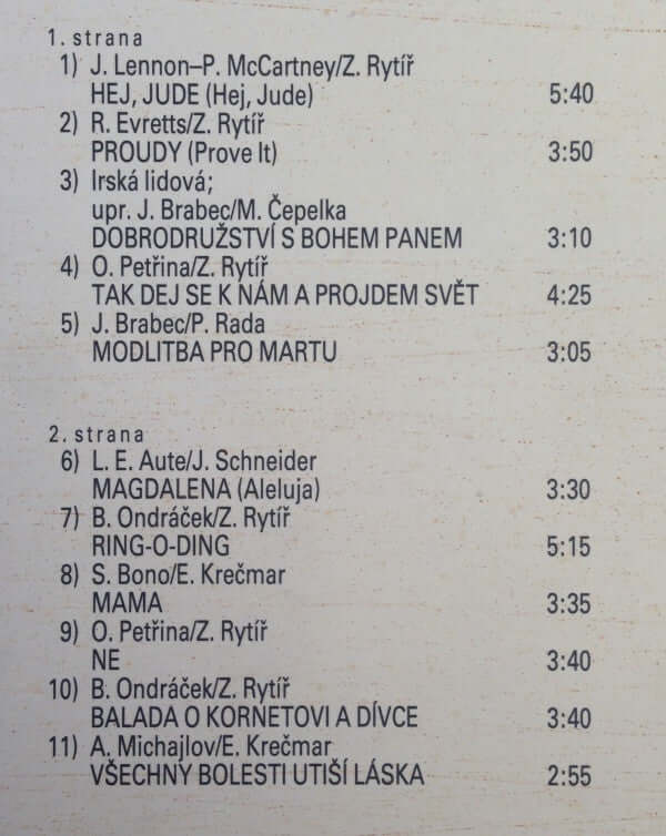 Marta Kubišová : Songy A Balady (LP, Album, RE)