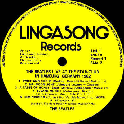 The Beatles : Live! At The Star-Club In Hamburg, Germany; 1962 (2xLP)