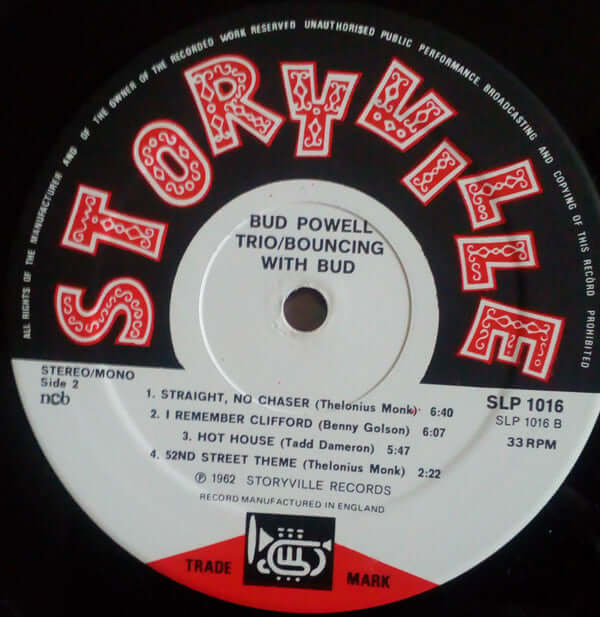 The Bud Powell Trio : Bouncing With Bud (LP, Album, Mono, RP)