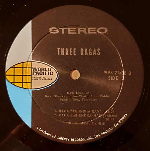 Ravi Shankar : Three Ragas (LP, Album, RE)