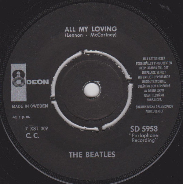 The Beatles : All My Loving   (7", Lig)