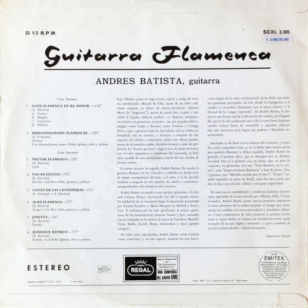 Andrés Batista : Guitarra Flamenca (LP)