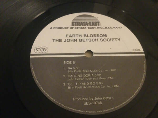 The John Betsch Society : Earth Blossom (LP, Album, RE)