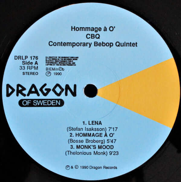 Contemporary Bebop Quintet : Hommage À O' (LP, Album)