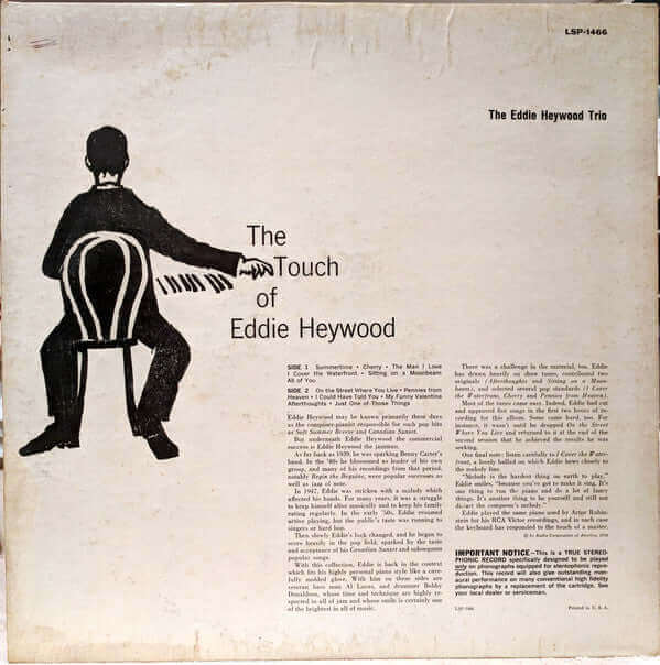 Eddie Heywood : The Touch Of Eddie Heywood (LP, Album, Ind)