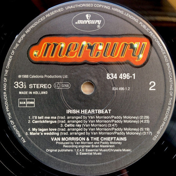 Van Morrison & The Chieftains : Irish Heartbeat (LP, Album)