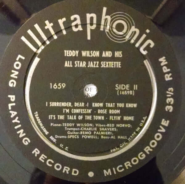 Teddy Wilson & His All Star Jazz Sextette : Teddy Wilson All Star Jazz Sextette  (LP, Album, Mono)